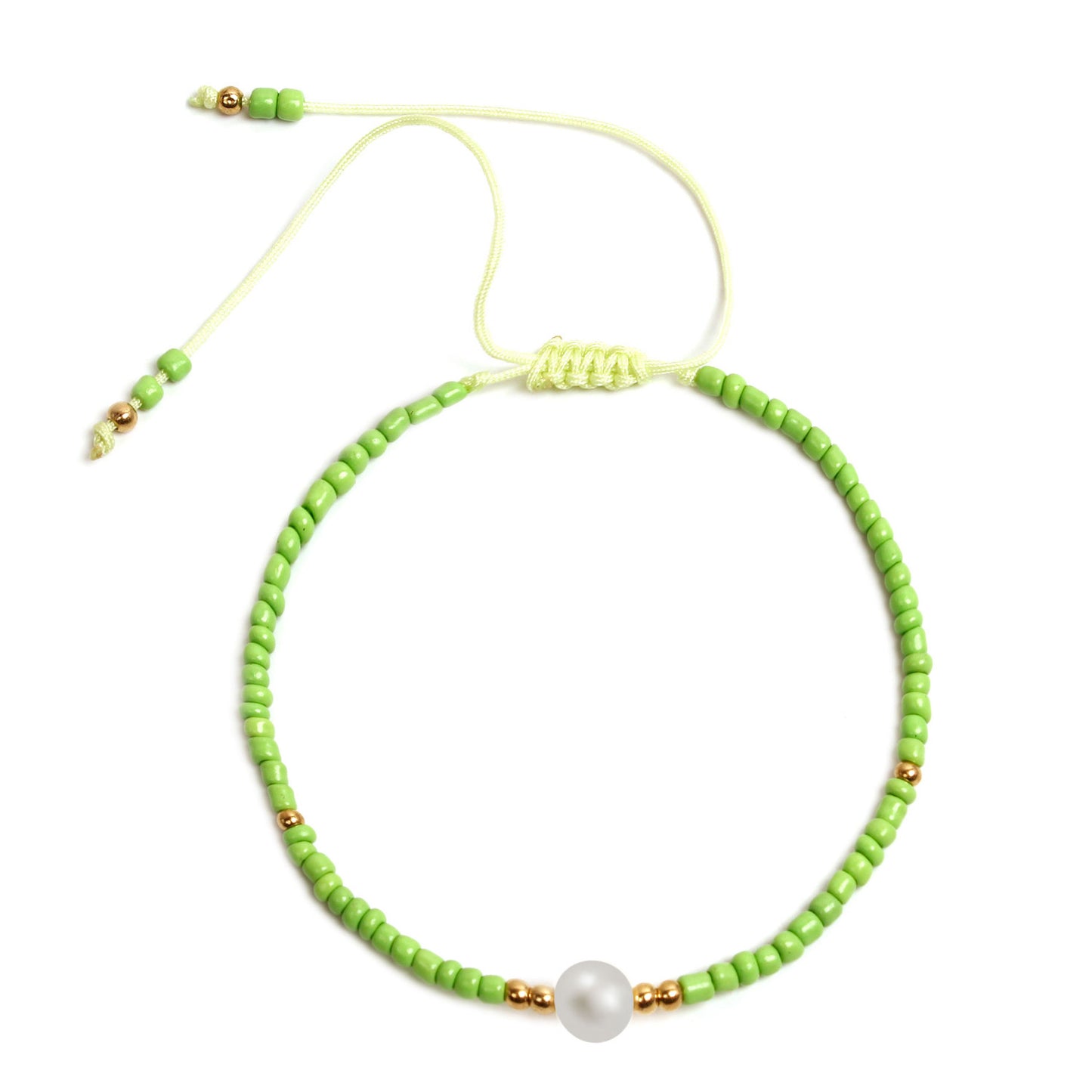 Hand-threaded Colorful Seed Bead and Pearl Bracelet for Women Geometric Minimalist Fashion Bracelet