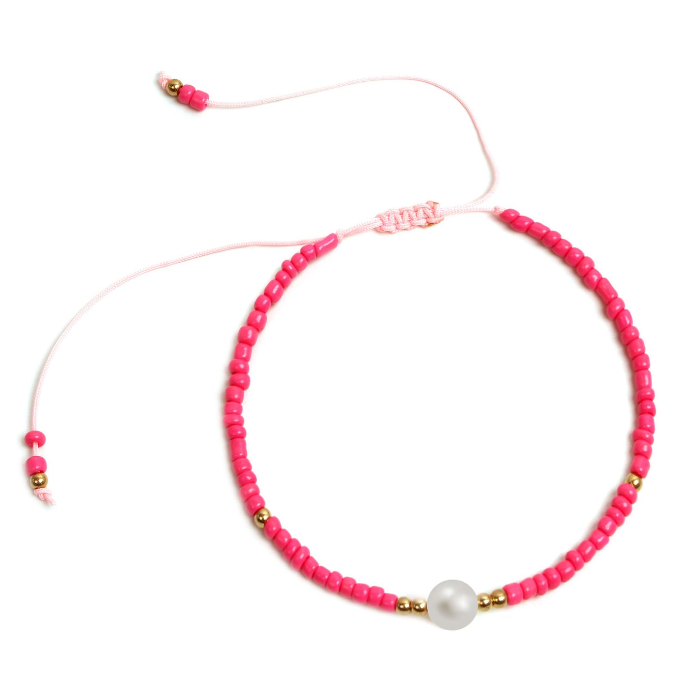 Hand-threaded Colorful Seed Bead and Pearl Bracelet for Women Geometric Minimalist Fashion Bracelet