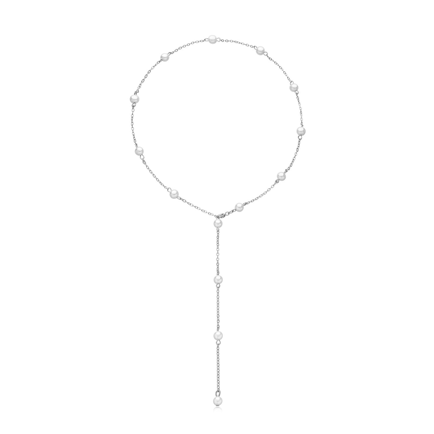 Fashion Cross Pendant Necklace for Women Alloy Multi-Layer Adjustable Pearl-Style Necklace