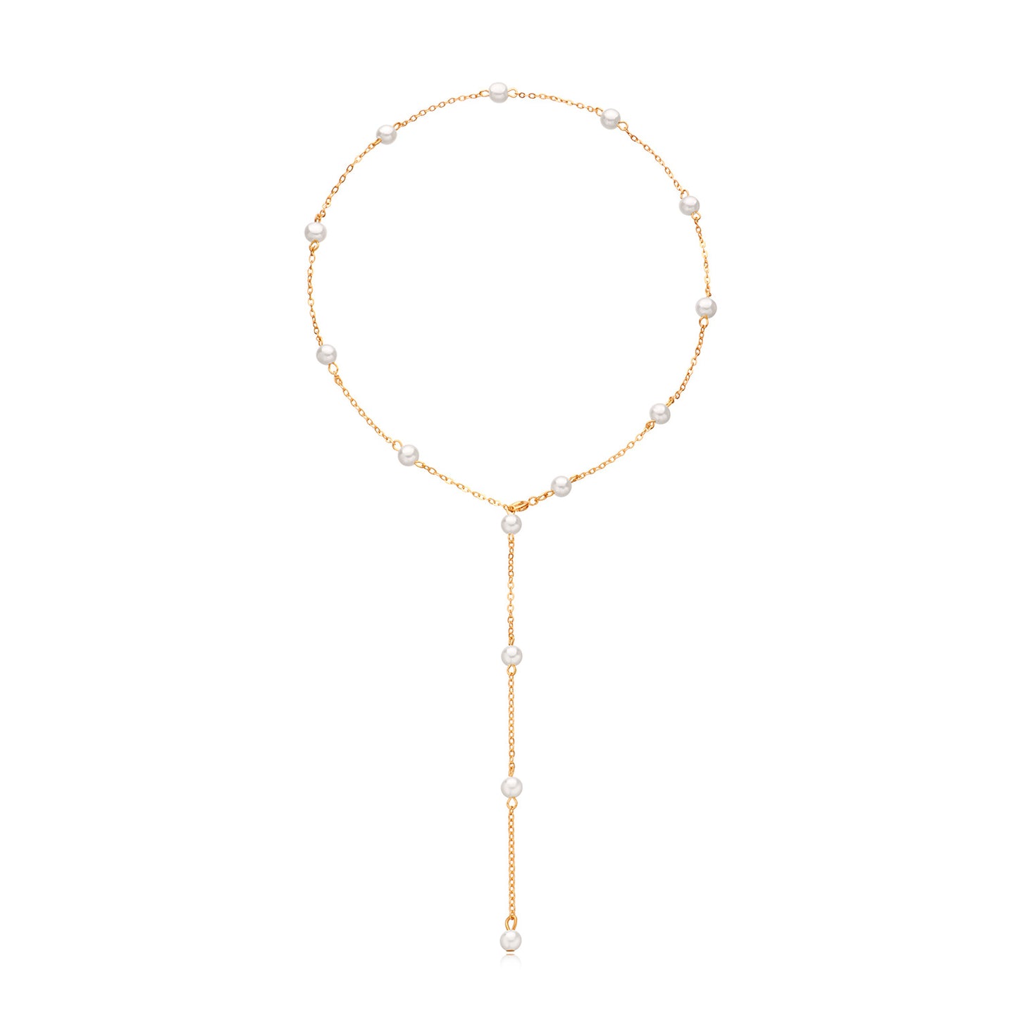 Fashion Cross Pendant Necklace for Women Alloy Multi-Layer Adjustable Pearl-Style Necklace