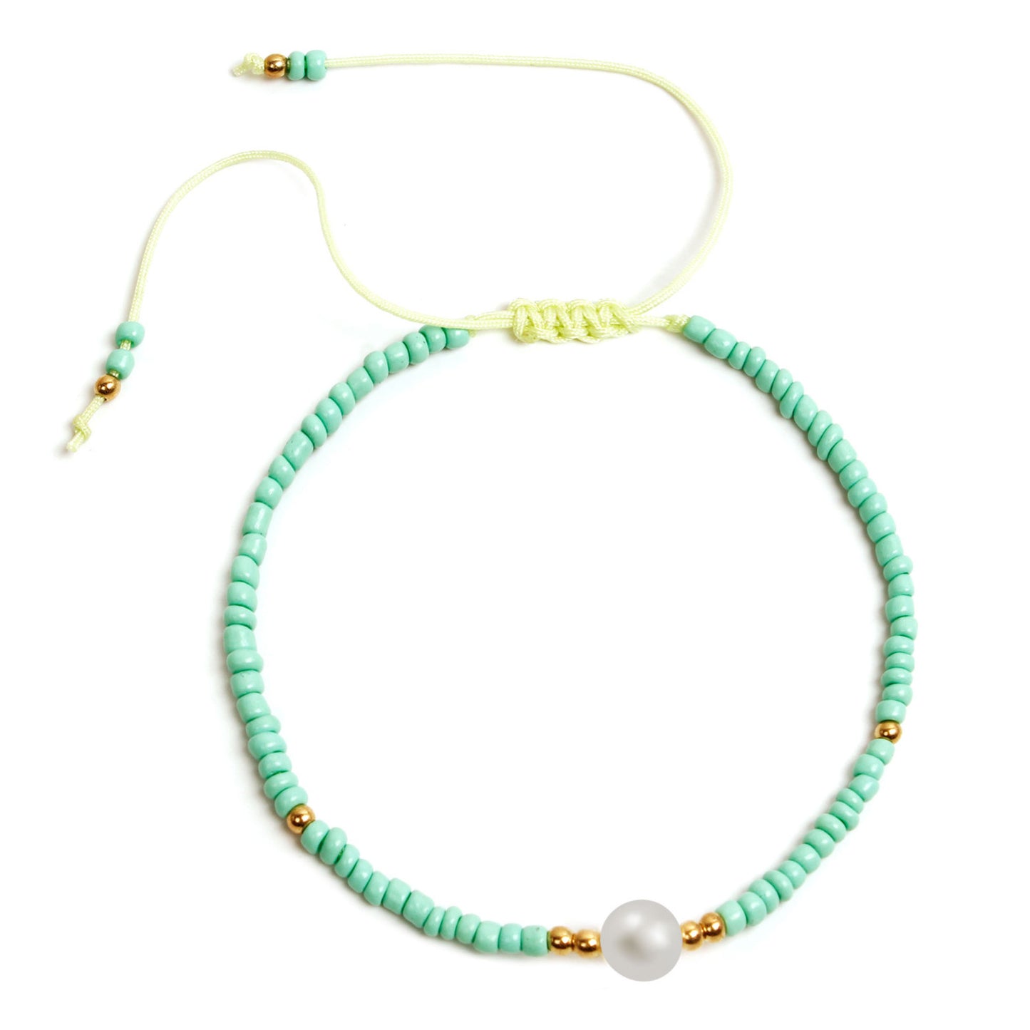 Hand-threaded Colorful Seed Bead and Pearl Bracelet for Women Geometric Minimalist Fashion Bracelet