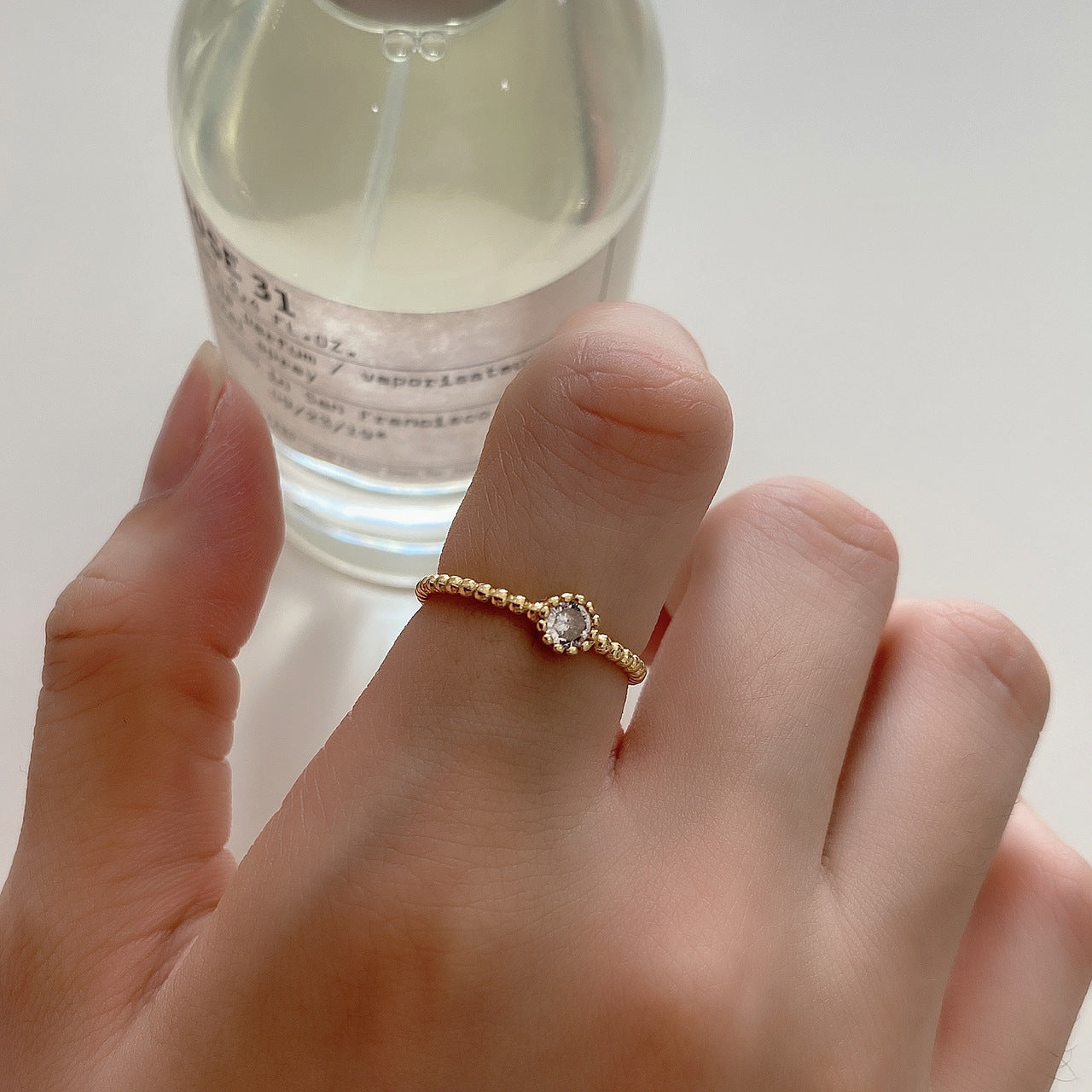 Minimalist Sweet 925 Sterling Silver Heart Inlaid Cubic Zirconia Ring for Women
