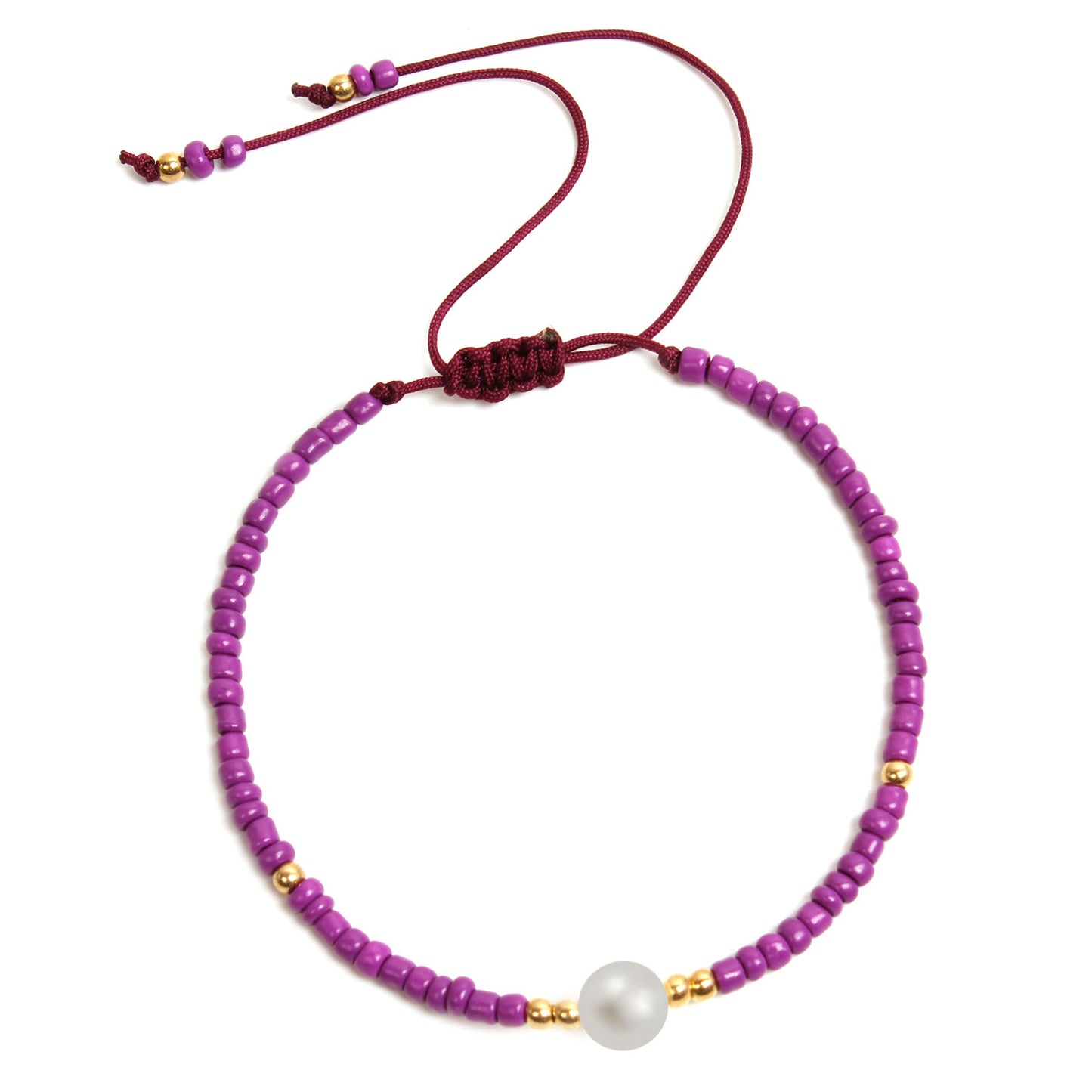 Hand-threaded Colorful Seed Bead and Pearl Bracelet for Women Geometric Minimalist Fashion Bracelet
