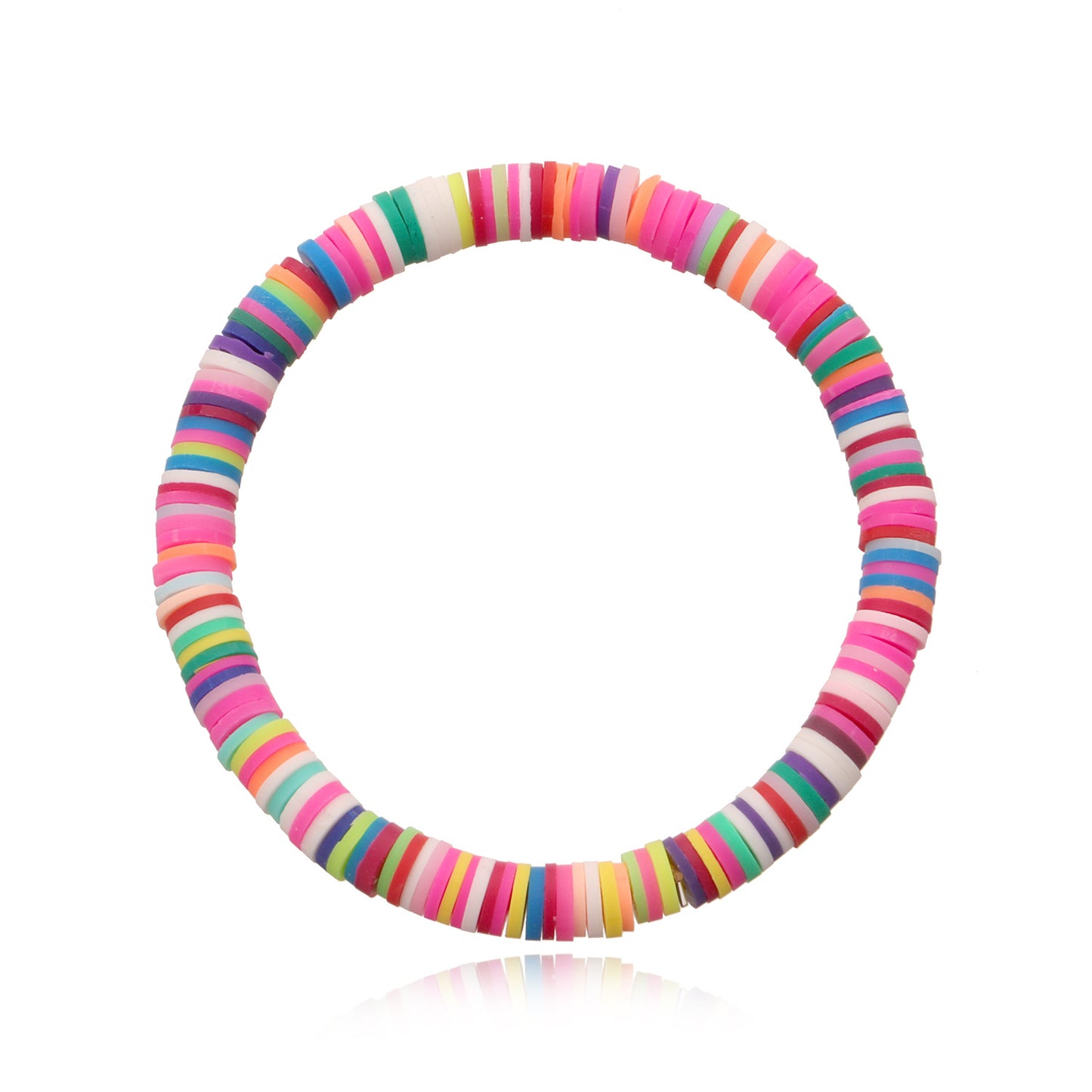 Colorful Clay 6mm Beach Bracelet for Women Bohemian Style Elastic Rope Beaded Jewelry Travel Souvenir Gift