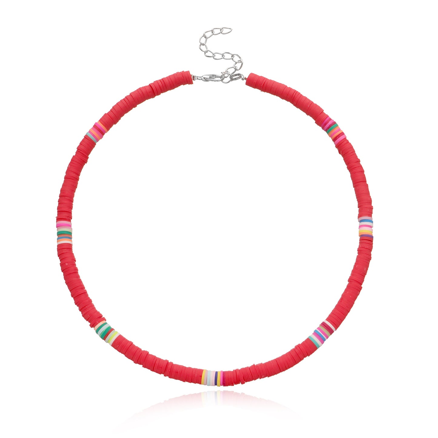 Collana Girocollo da Donna in Argilla Geometrica, Gioielli di Moda con Dischi Rotondi da 6 mm, Catena in Filo di Pesca, Stile Bohemien