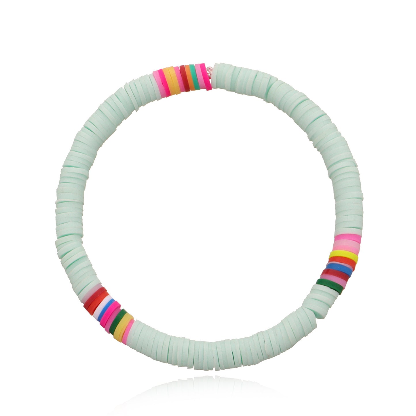 Colorful Clay 6mm Beach Bracelet for Women Bohemian Style Elastic Rope Beaded Jewelry Travel Souvenir Gift