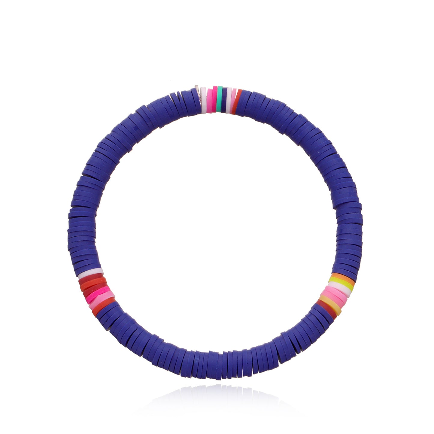 Colorful Clay 6mm Beach Bracelet for Women Bohemian Style Elastic Rope Beaded Jewelry Travel Souvenir Gift