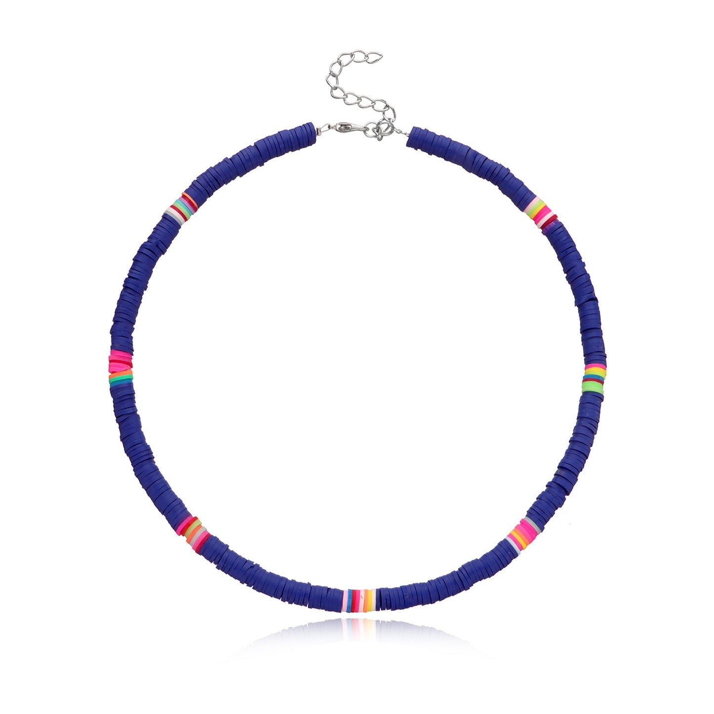 Collana Girocollo da Donna in Argilla Geometrica, Gioielli di Moda con Dischi Rotondi da 6 mm, Catena in Filo di Pesca, Stile Bohemien