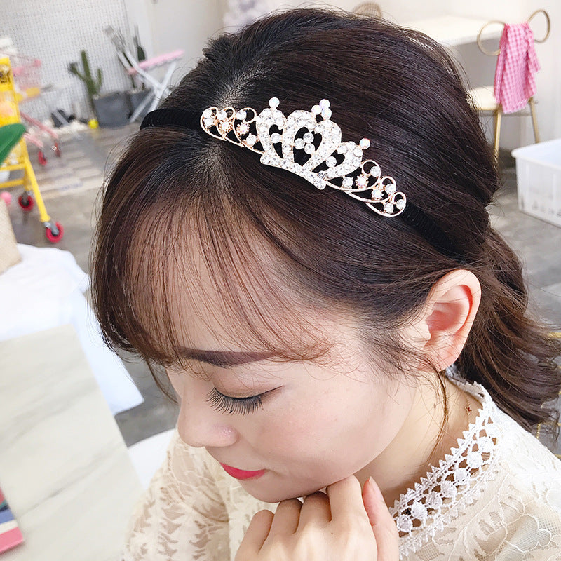 Fascia per capelli in lega a forma di farfalla con intarsi di strass, design a corona per ragazze, accessorio elegante per feste e matrimoni