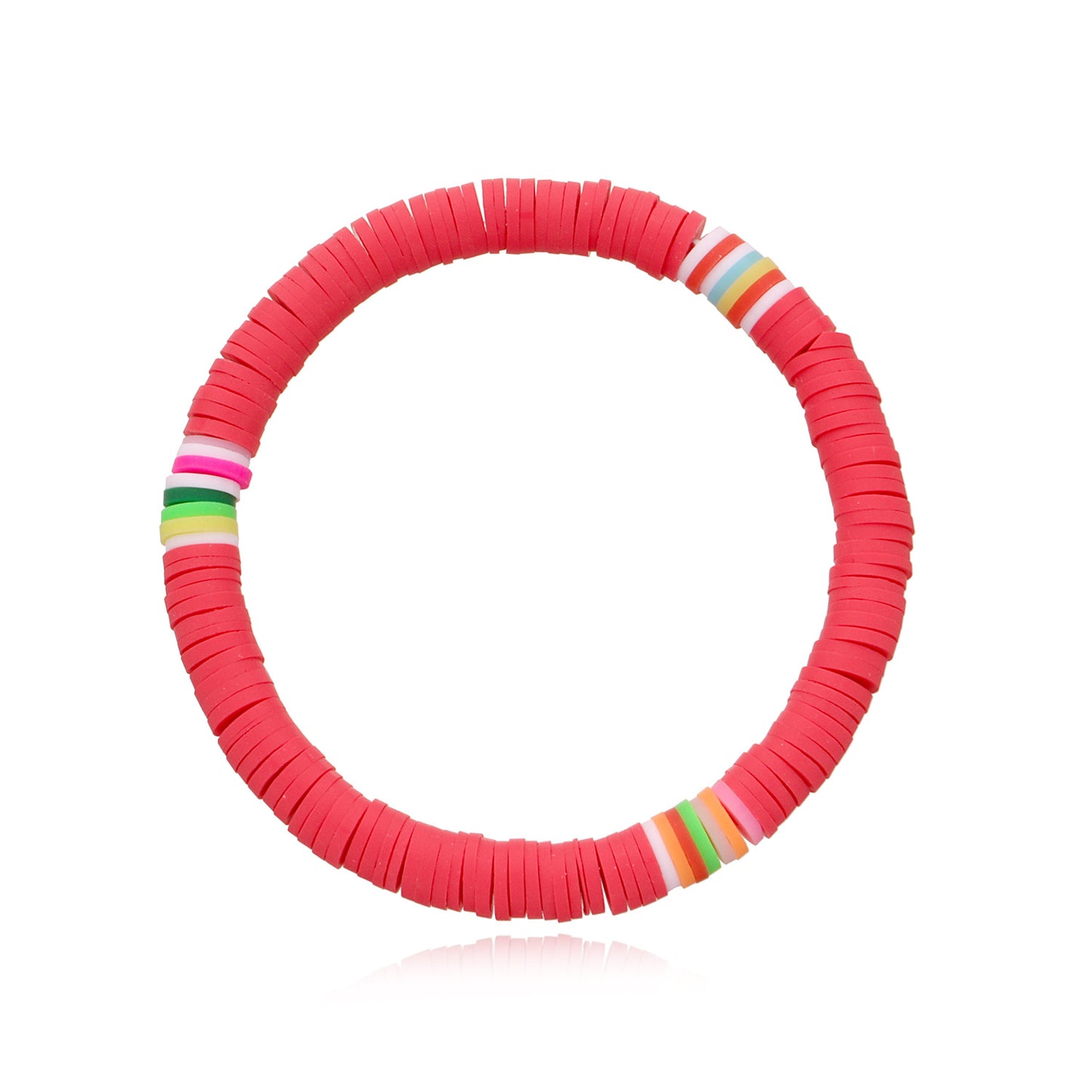 Colorful Clay 6mm Beach Bracelet for Women Bohemian Style Elastic Rope Beaded Jewelry Travel Souvenir Gift