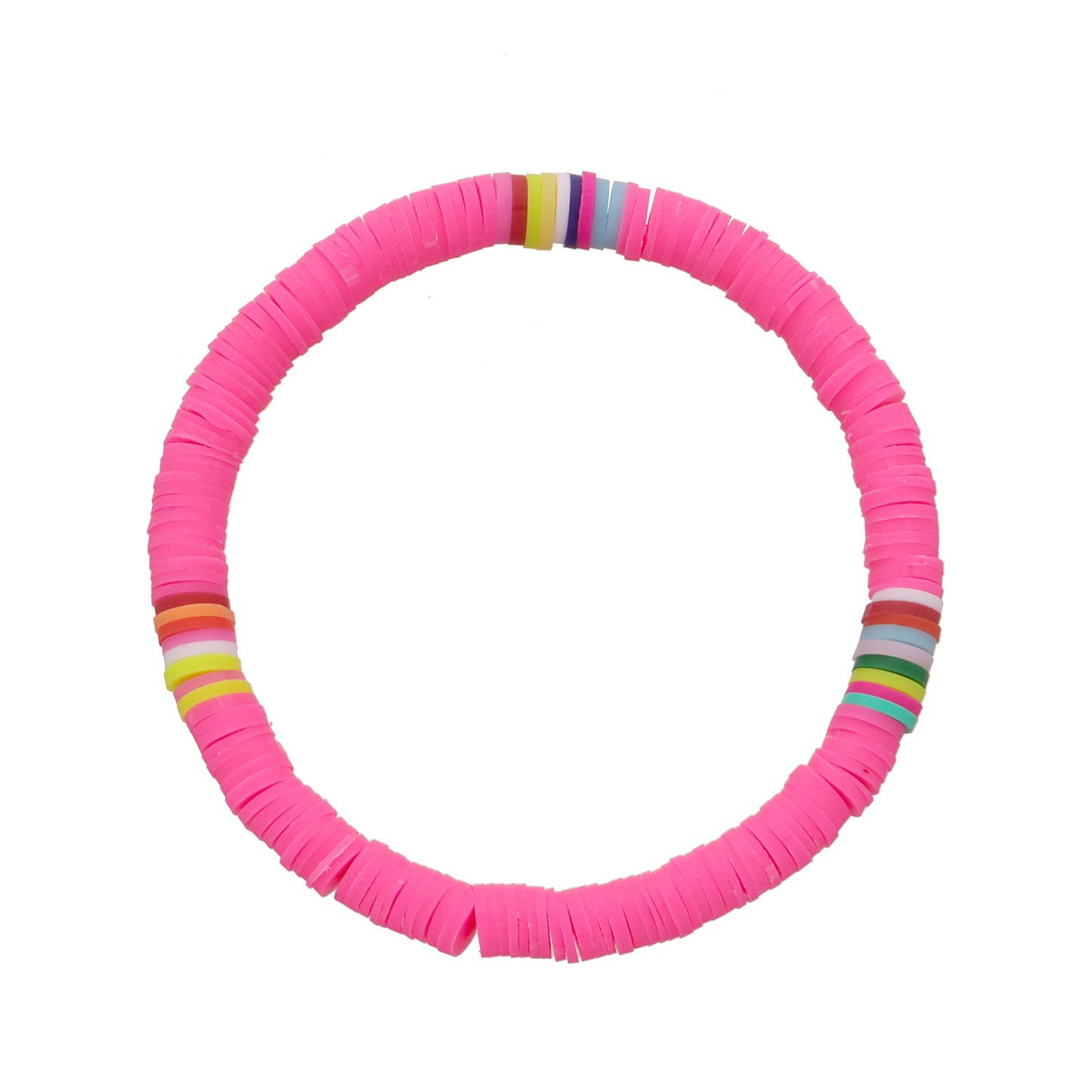 Colorful Clay 6mm Beach Bracelet for Women Bohemian Style Elastic Rope Beaded Jewelry Travel Souvenir Gift
