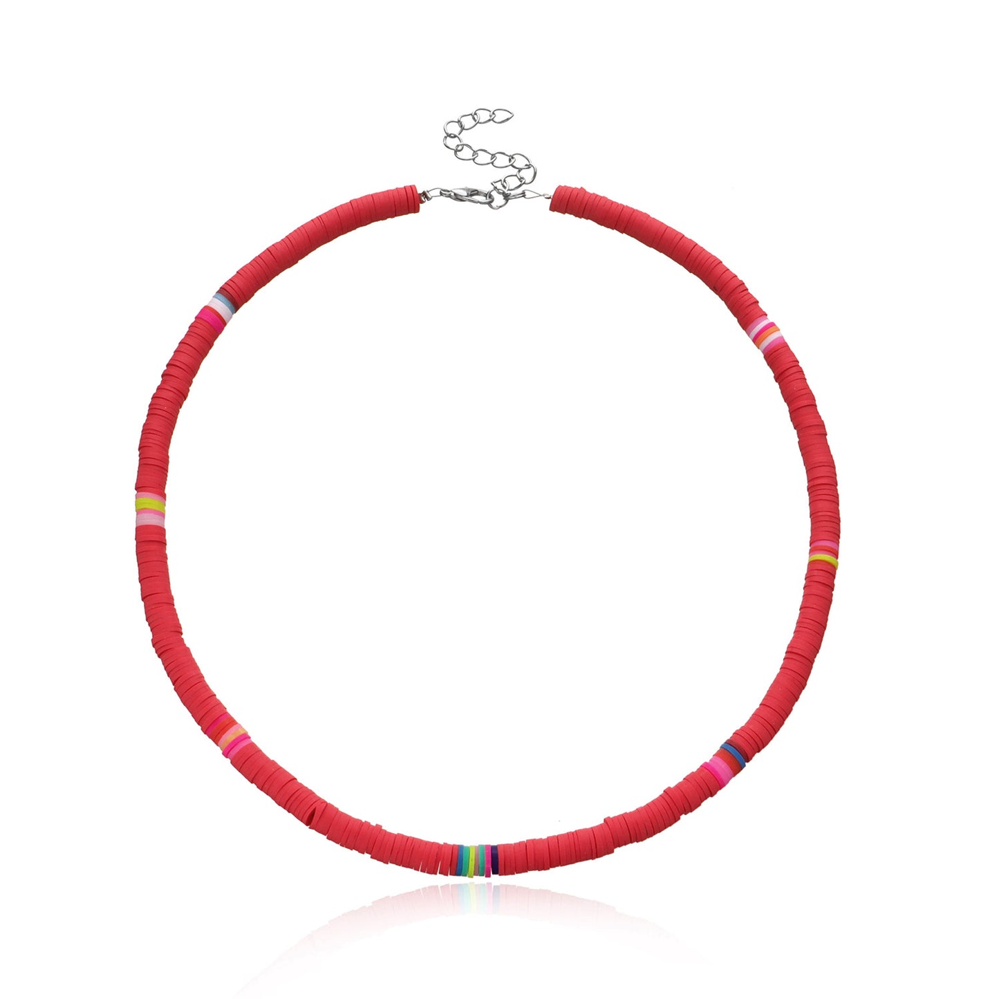 Collana Girocollo da Donna in Argilla Geometrica, Gioielli di Moda con Dischi Rotondi da 6 mm, Catena in Filo di Pesca, Stile Bohemien
