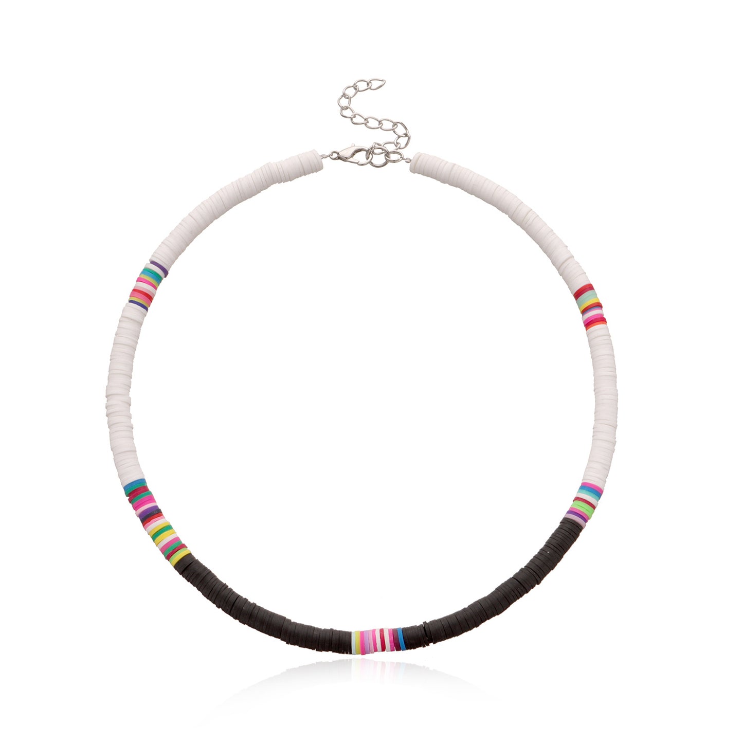 Collana Girocollo da Donna in Argilla Geometrica, Gioielli di Moda con Dischi Rotondi da 6 mm, Catena in Filo di Pesca, Stile Bohemien