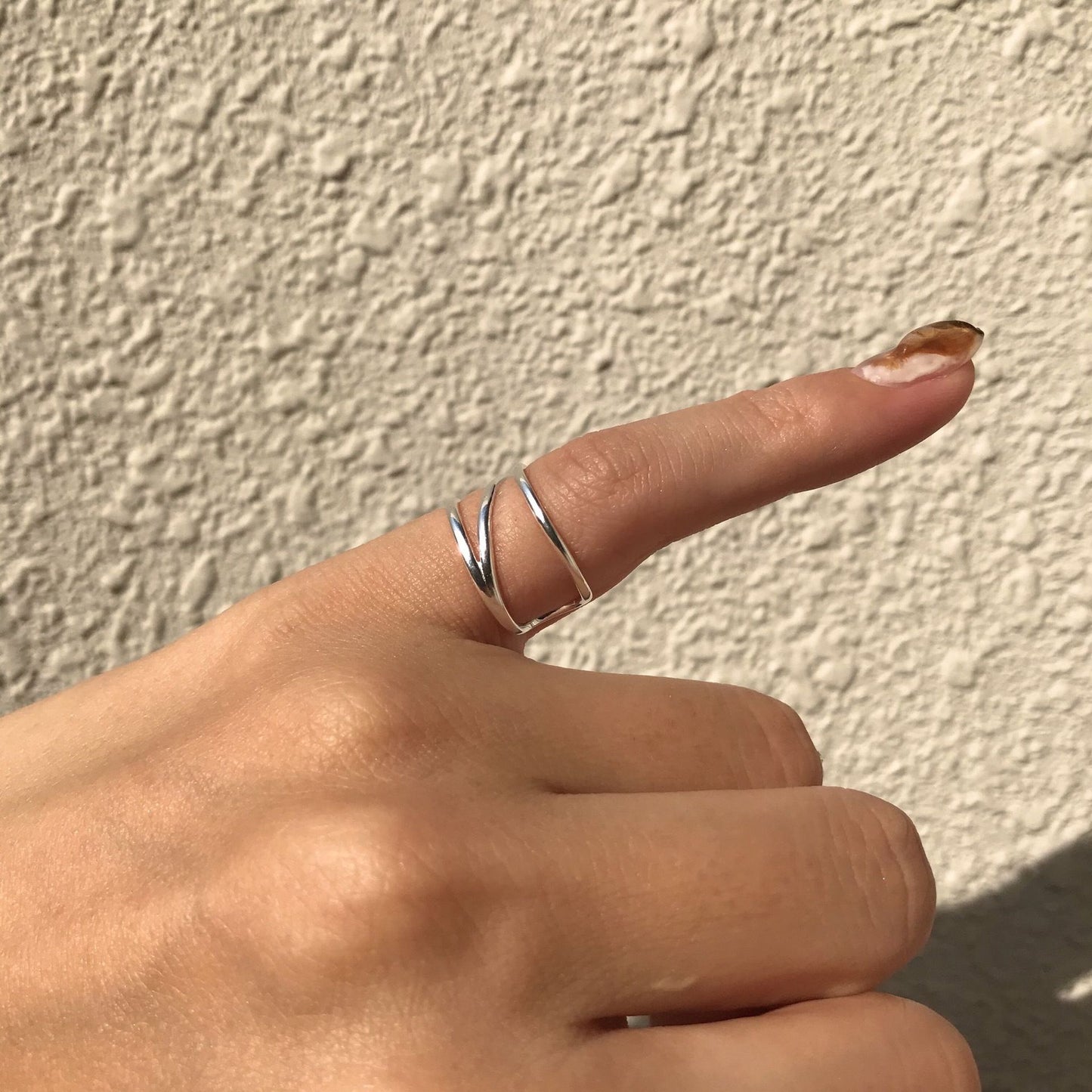 Anello minimalista da donna in argento Sterling 925 a forma di cuore