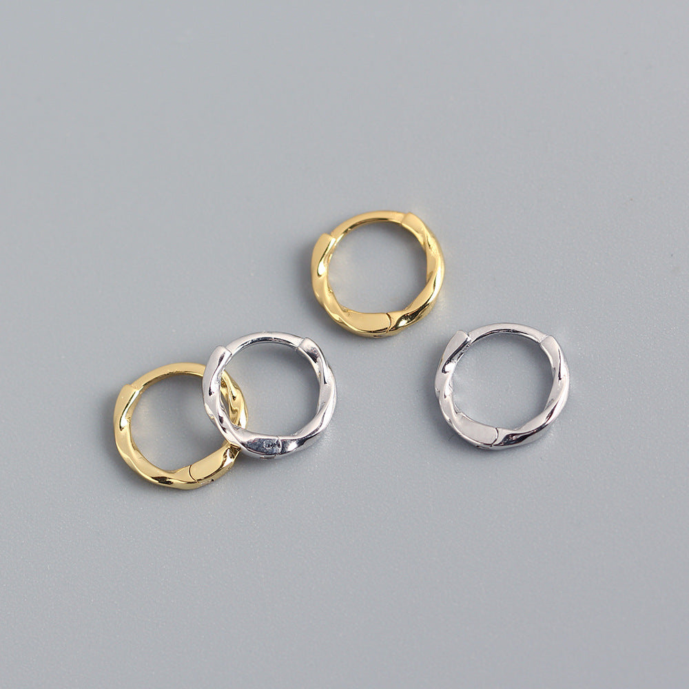 Orecchino Ear Cuff da Donna Minimalista Geometico in Argento Sterling 925 Placcato
