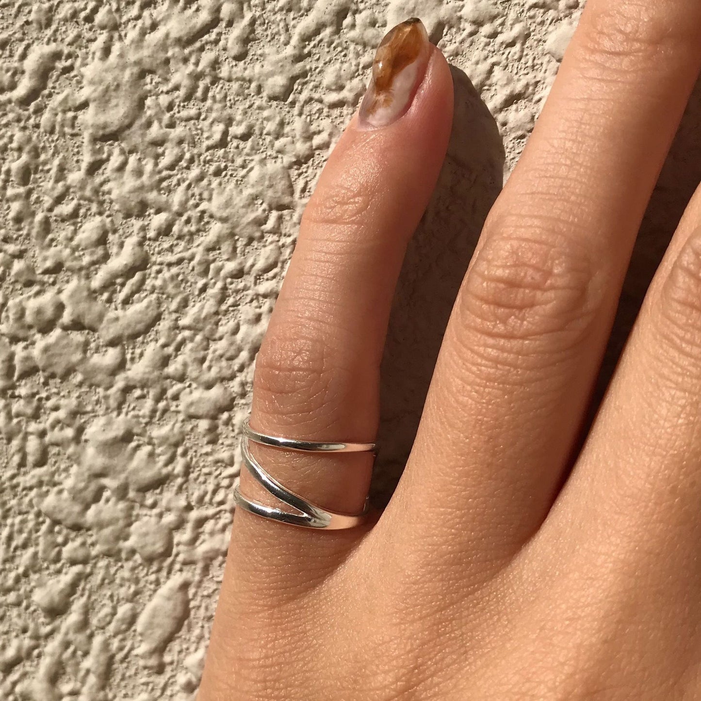 Anello minimalista da donna in argento Sterling 925 a forma di cuore