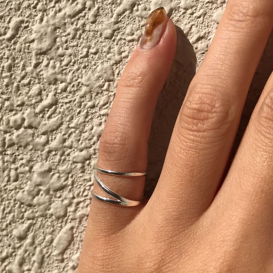 Anillo de corazón minimalista de plata de ley 925 para mujer