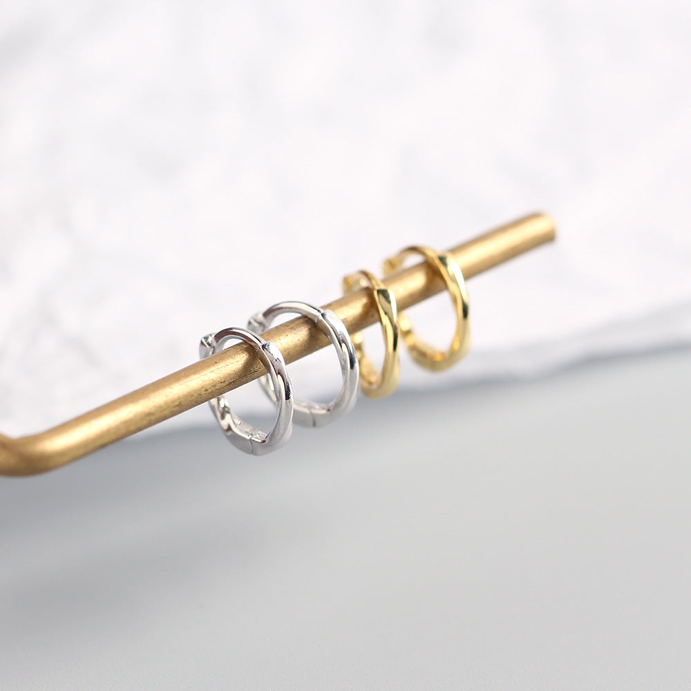 Orecchino Ear Cuff da Donna Minimalista Geometico in Argento Sterling 925 Placcato