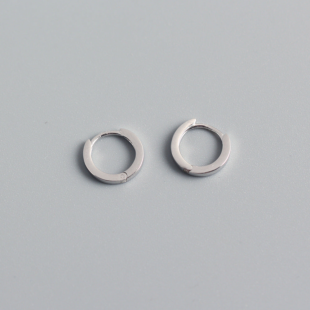 Minimalist Sterling Silver Geometric Ear Clip Earrings for Unisex - S925 Silver Plated, Trendy Fashion Accessory