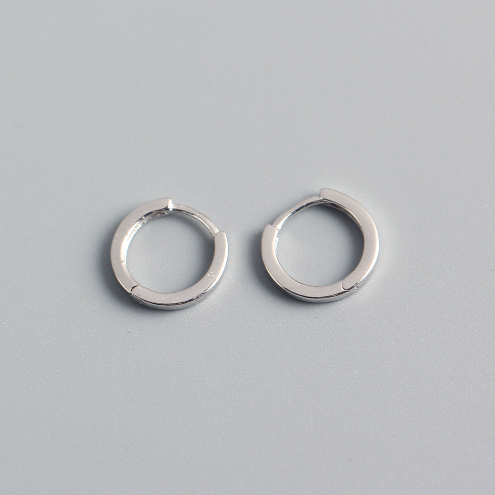Minimalist Sterling Silver Geometric Ear Clip Earrings for Unisex - S925 Silver Plated, Trendy Fashion Accessory