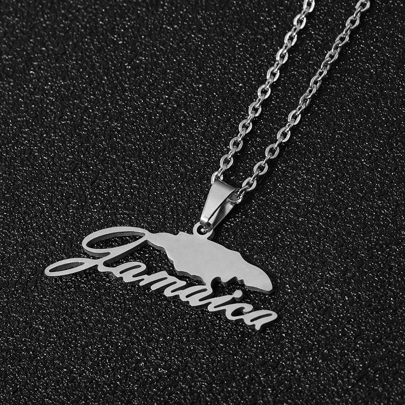Collana con pendente geometrico in acciaio inossidabile e titanio con catena a maglie O