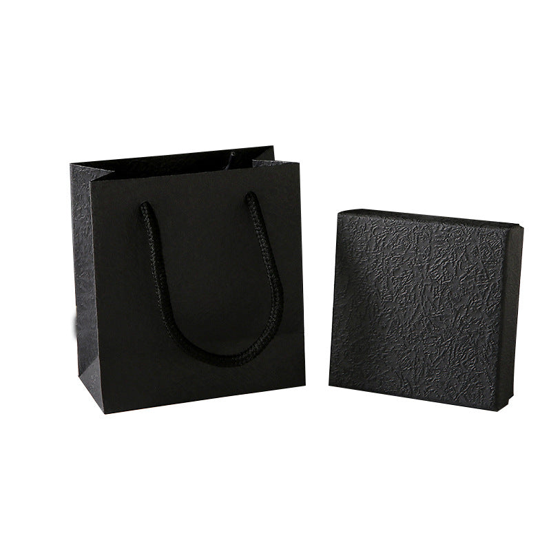 Caja de joyería de cartulina de color sólido con grabado en relieve - Almacenamiento moderno y minimalista para pendientes, collares, pulseras, anillos - Embalaje de regalo compacto