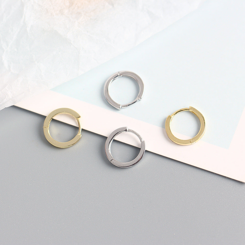 Minimalist Sterling Silver Geometric Ear Clip Earrings for Unisex - S925 Silver Plated, Trendy Fashion Accessory