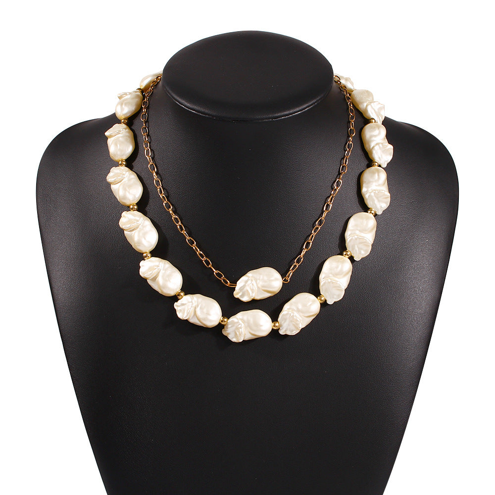 Conjunto de collar bohemio de aleación estilo europeo con diamantes de imitación y cadena de serpiente - Diseño irregular de moda para mujer