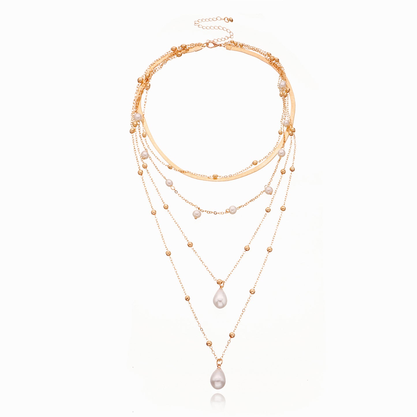 Vintage Minimalist Geometric Mother of Pearl Pendant Necklace for Women Alloy Ball Chain
