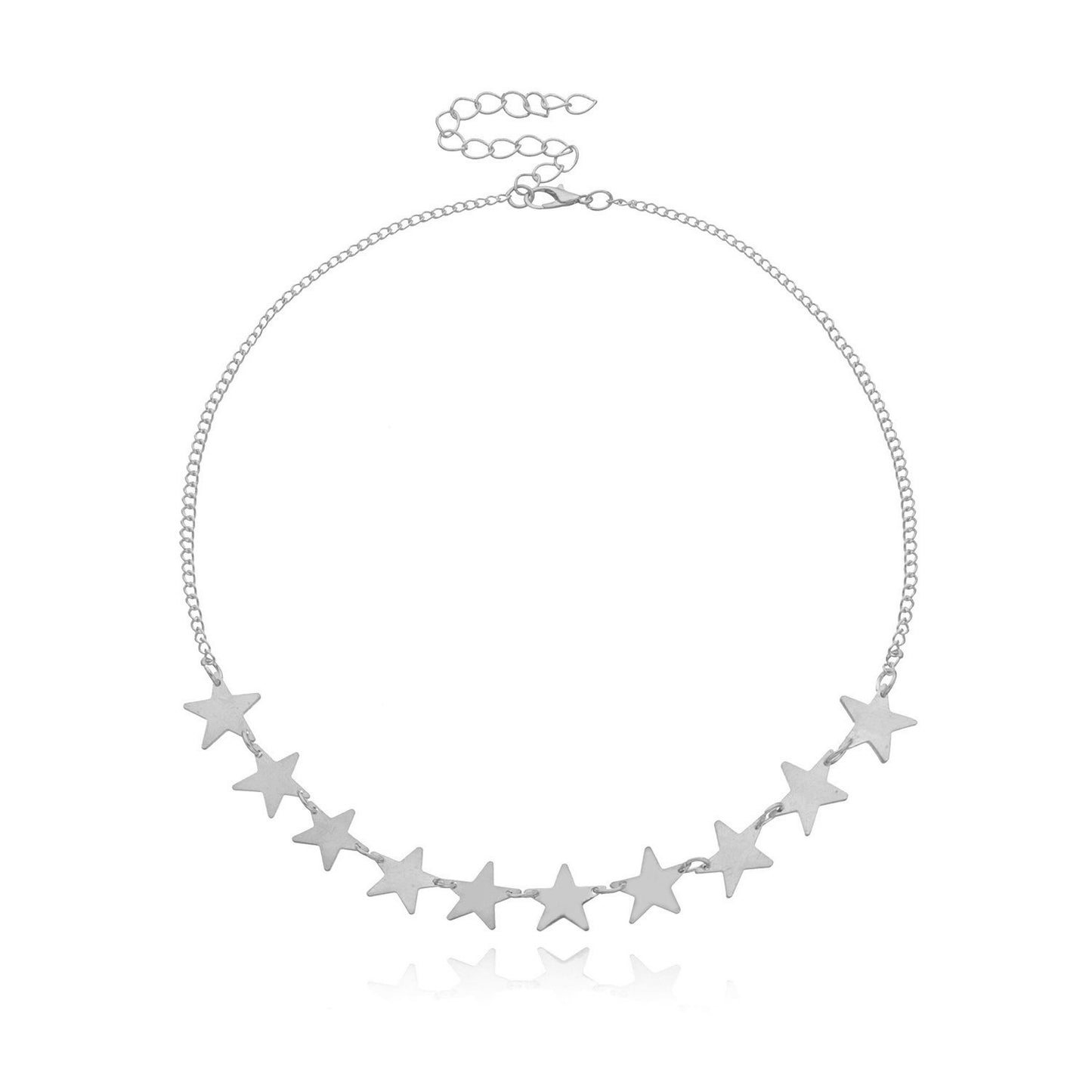 Women's Alloy Star Pendant Necklace, Box Chain Style, Fashion Minimalist Jewelry, Vintage Design