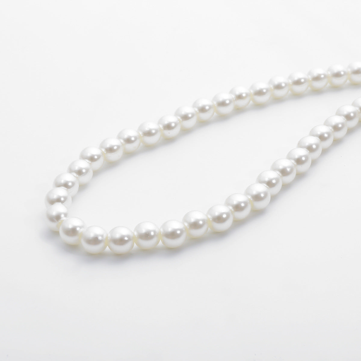 Sweet Elegant Geometric Round Imitation Pearl Ball Chain Necklace with Tassel