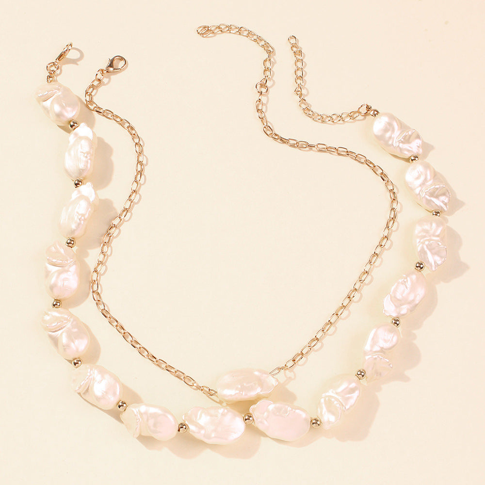 Conjunto de collar bohemio de aleación estilo europeo con diamantes de imitación y cadena de serpiente - Diseño irregular de moda para mujer