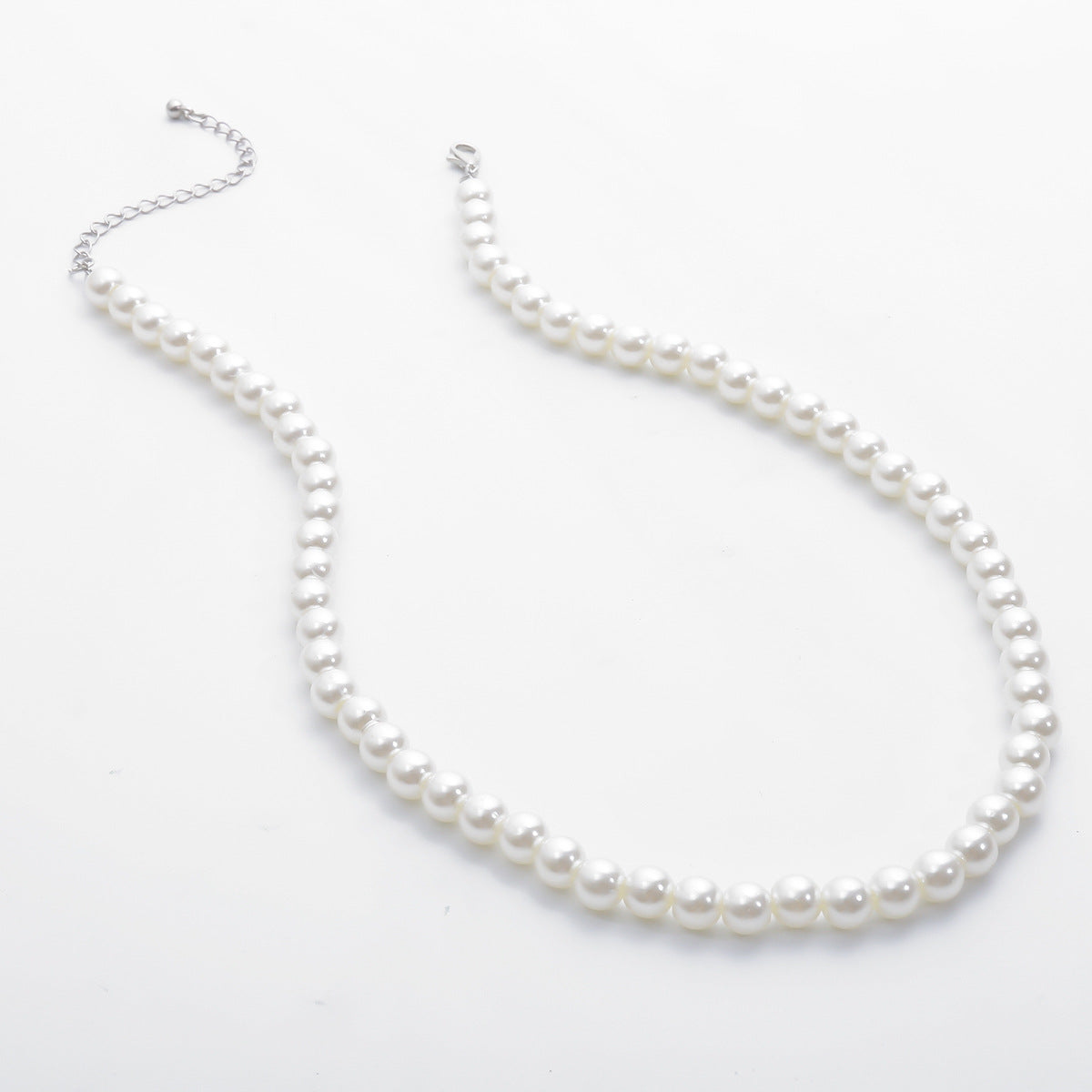 Sweet Elegant Geometric Round Imitation Pearl Ball Chain Necklace with Tassel