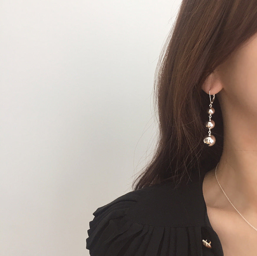 Minimalist Sweet 925 Sterling Silver Round Geometric Oversized Earrings