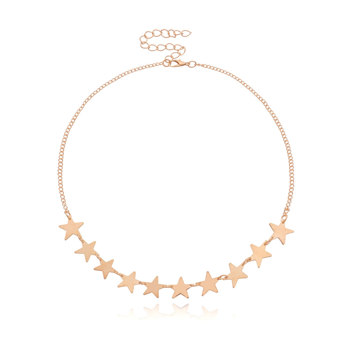 Women's Alloy Star Pendant Necklace, Box Chain Style, Fashion Minimalist Jewelry, Vintage Design
