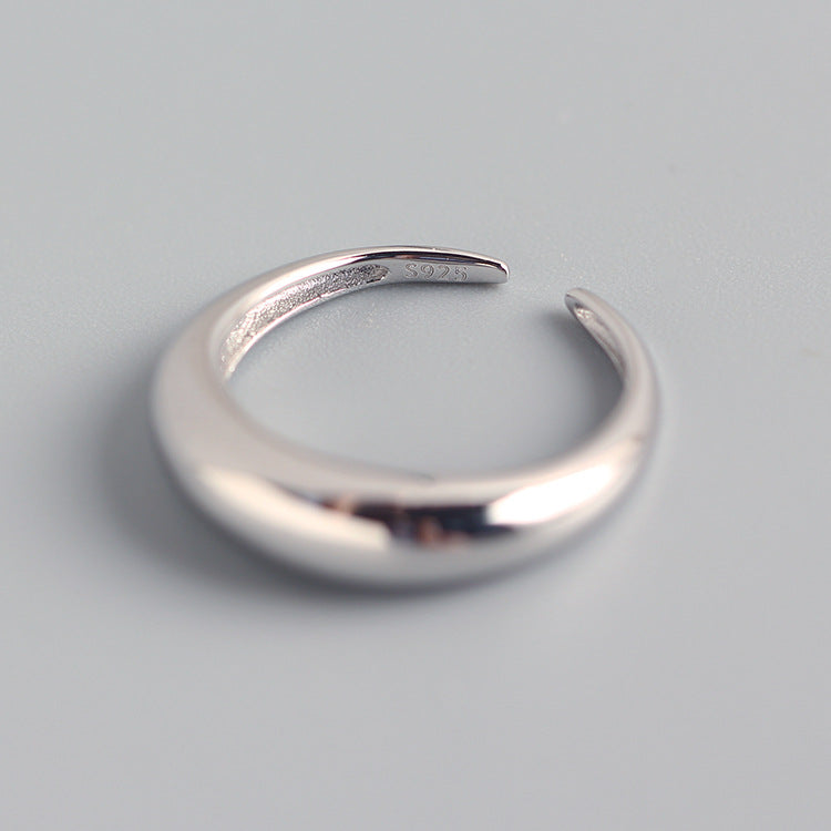 S925 Sterling Silver Minimalist Geometric Ring for Women, Plated Jewelry, Fashionable Ins Style, TYJ0219