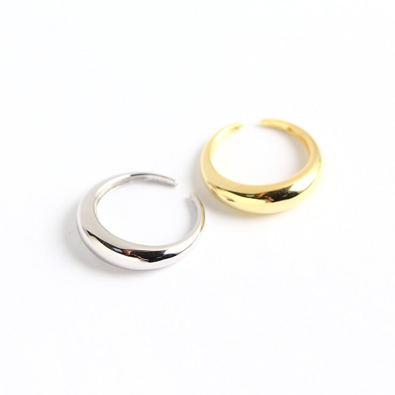 S925 Sterling Silver Minimalist Geometric Ring for Women, Plated Jewelry, Fashionable Ins Style, TYJ0219