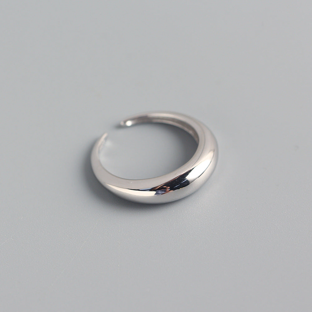 S925 Sterling Silver Minimalist Geometric Ring for Women, Plated Jewelry, Fashionable Ins Style, TYJ0219