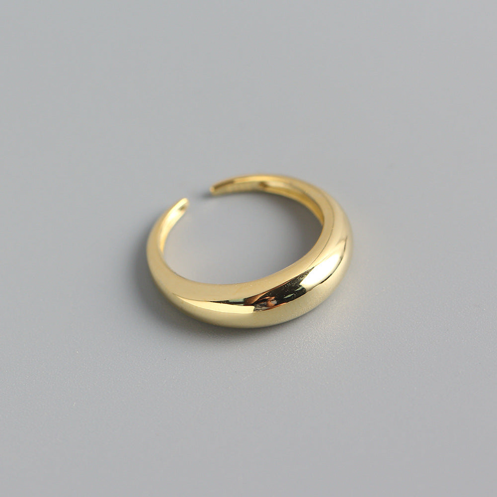 S925 Sterling Silver Minimalist Geometric Ring for Women, Plated Jewelry, Fashionable Ins Style, TYJ0219
