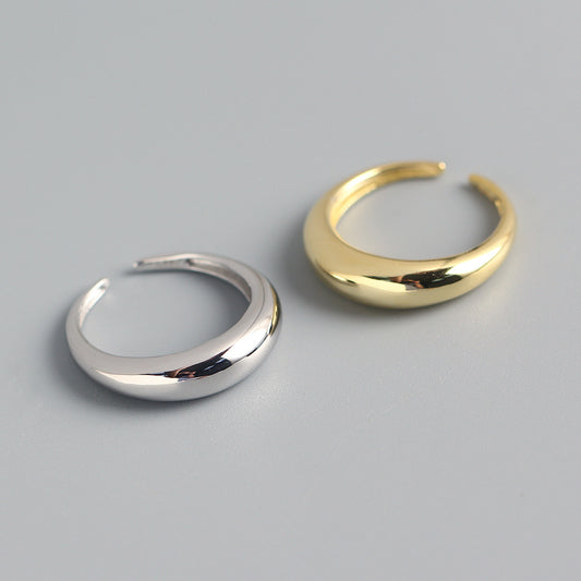 Anillo minimalista geométrico de plata de ley S925 para mujer, joyería chapada, estilo Ins de moda, TYJ0219