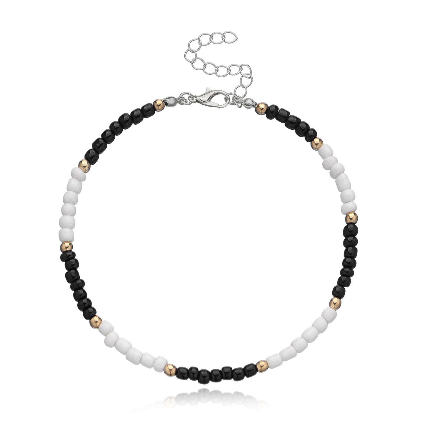 Handmade Geometric Glass Beads Anklet for Women Adjustable