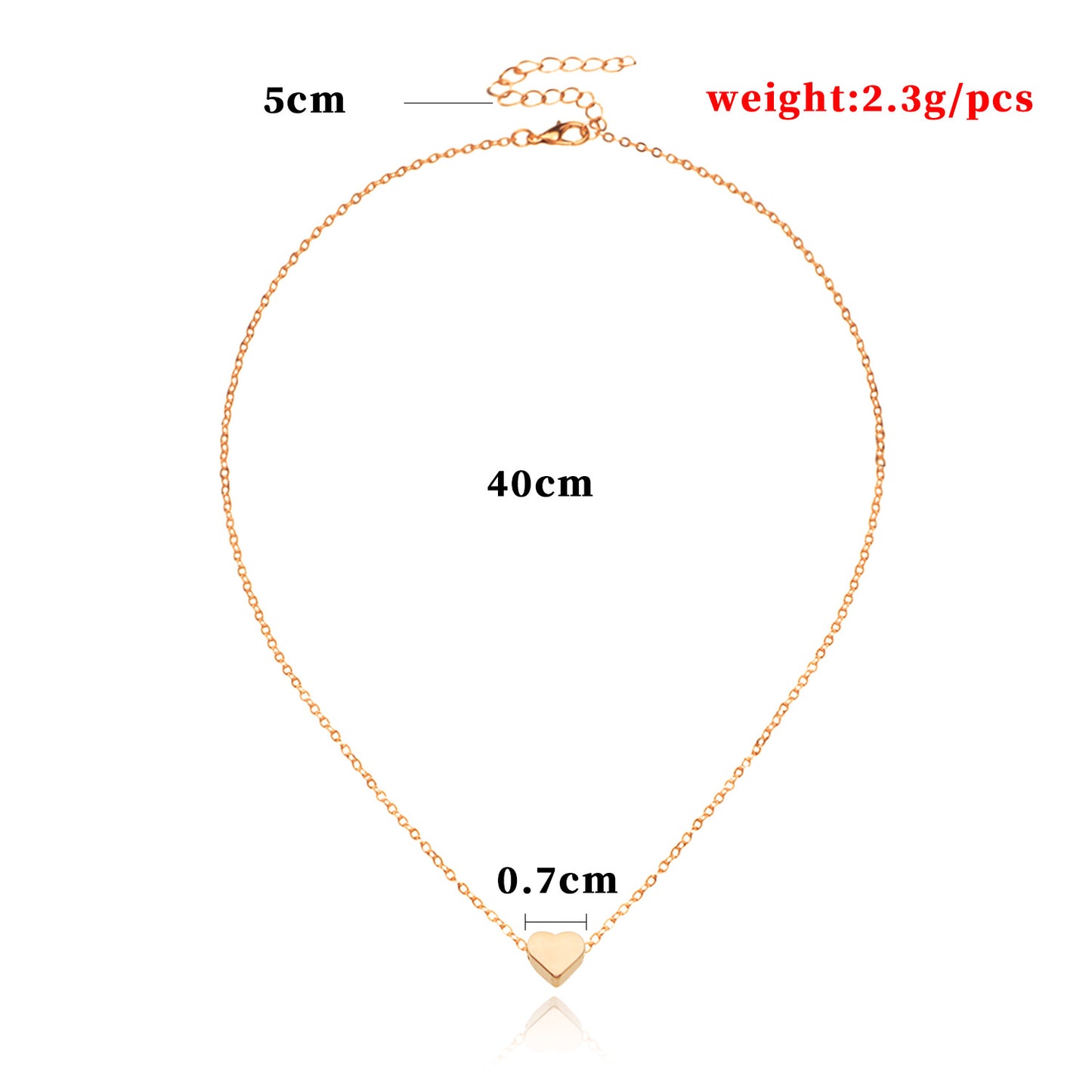 Minimalist Geometric Heart Alloy Plated Necklace
