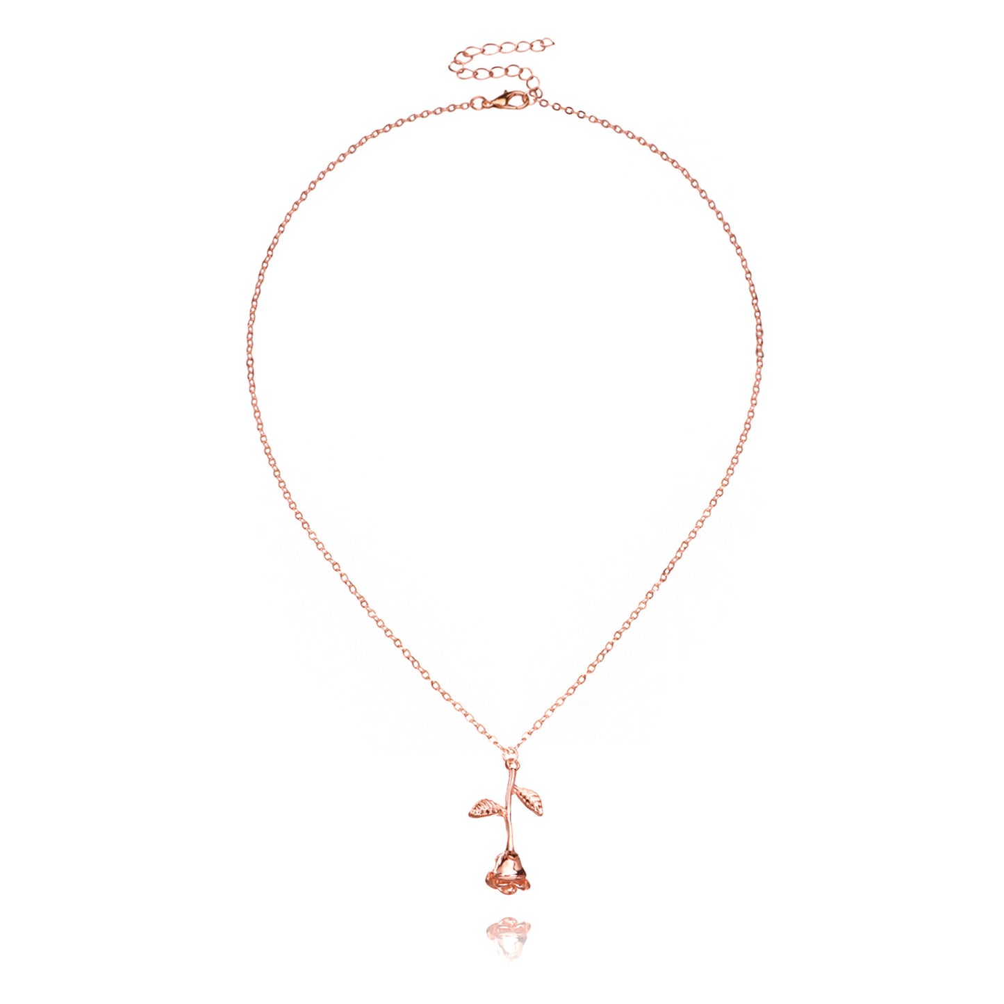 Rose Flower Pendant Necklace Alloy