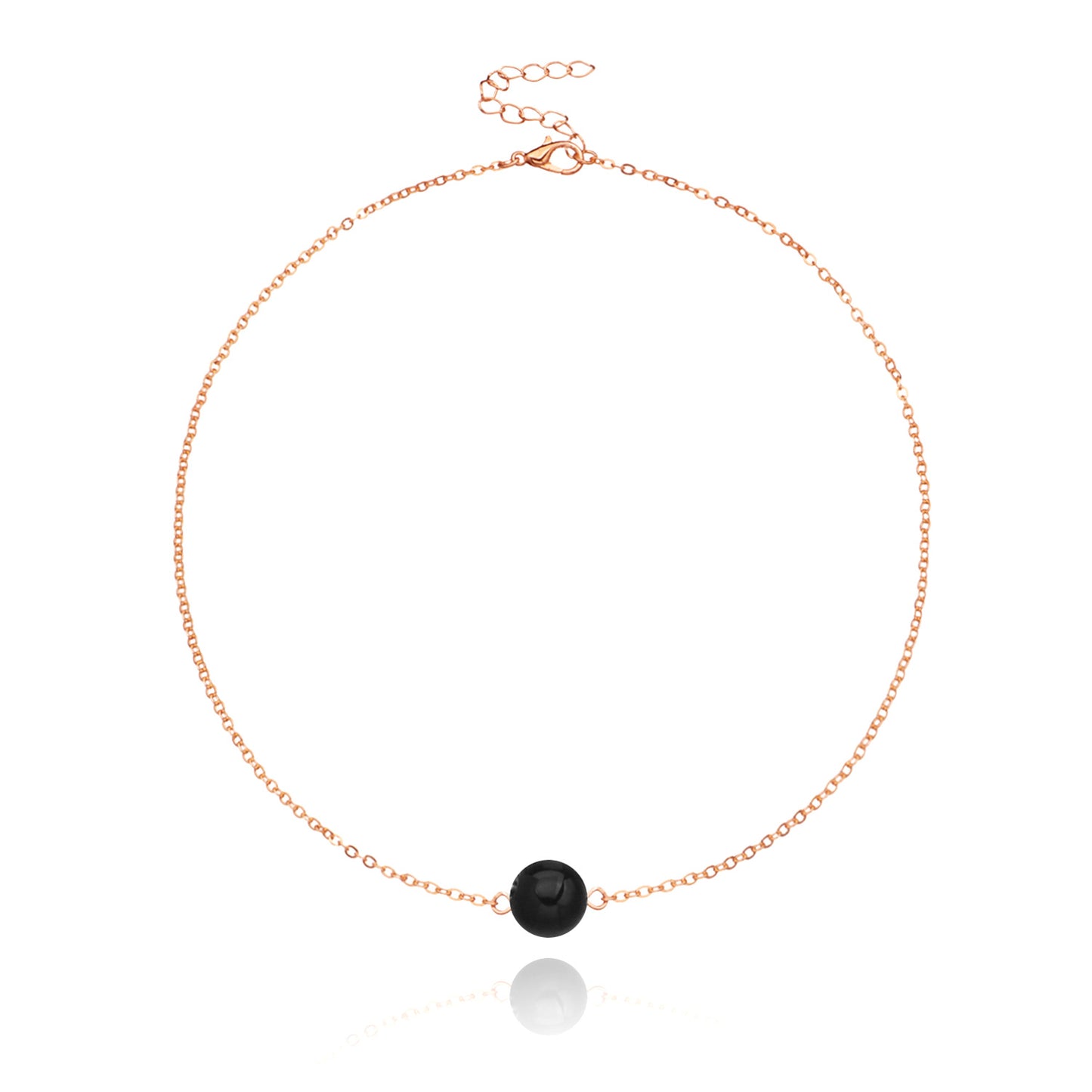 Minimalist Teardrop Crystal Pendant Necklace for Women Adjustable Alloy Locket Chain