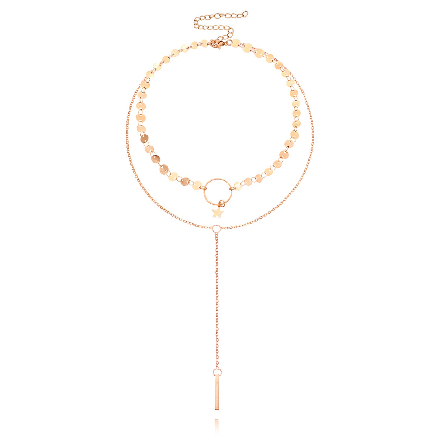Five Point Star Pendant Necklace for Women Minimalist Geometric Fashion Choker Chain Jewelry