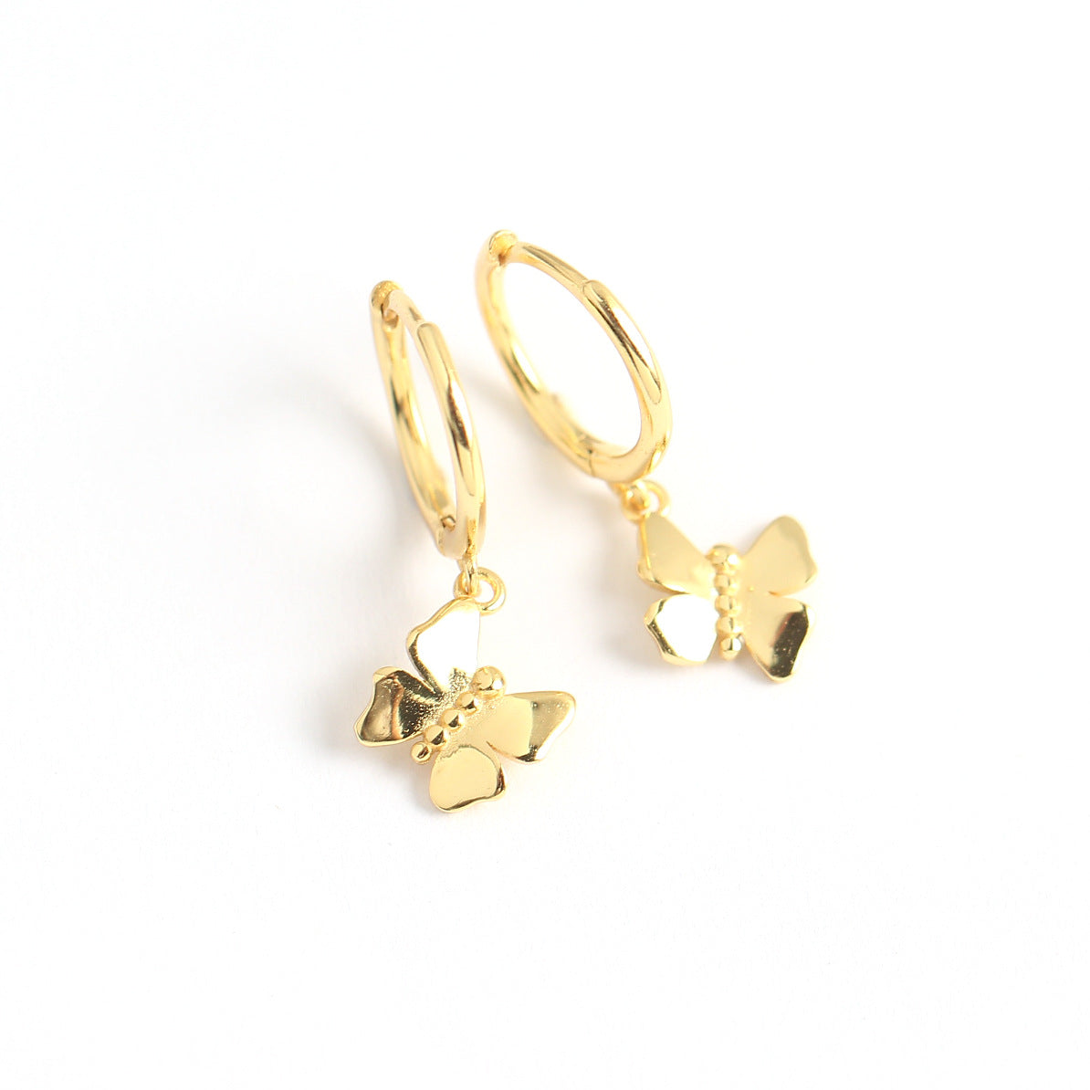 Minimalist Sweet 925 Sterling Silver Butterfly Earrings for Women