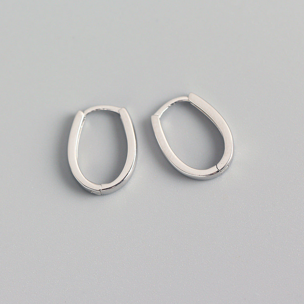 S925 Sterling Silver U-Shaped Minimalist Earrings Fashion Casual Jewelry