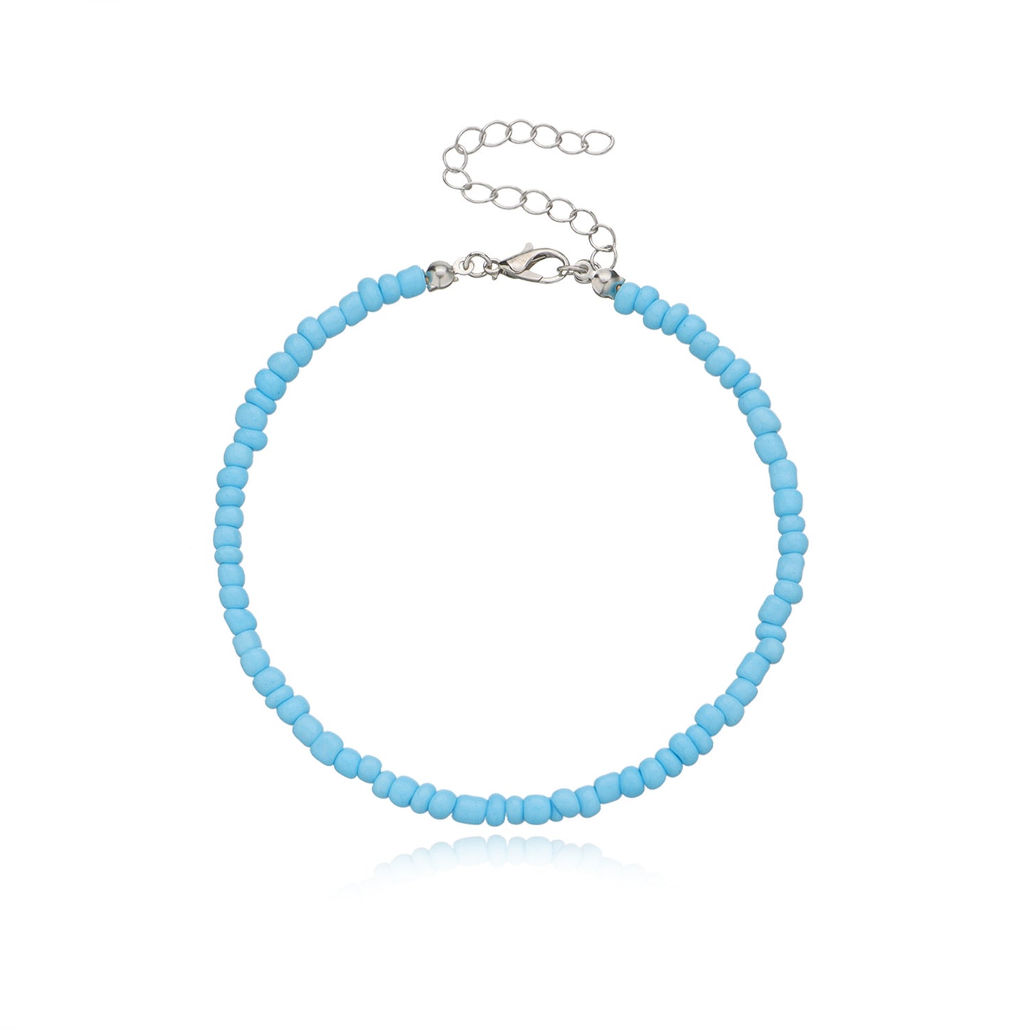 Handmade Geometric Glass Beads Anklet for Women Adjustable