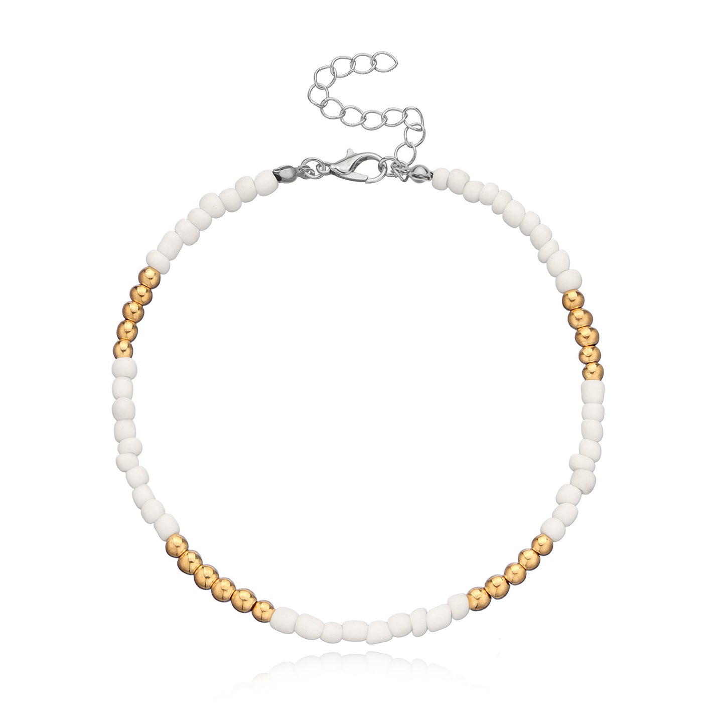 Handmade Geometric Glass Beads Anklet for Women Adjustable
