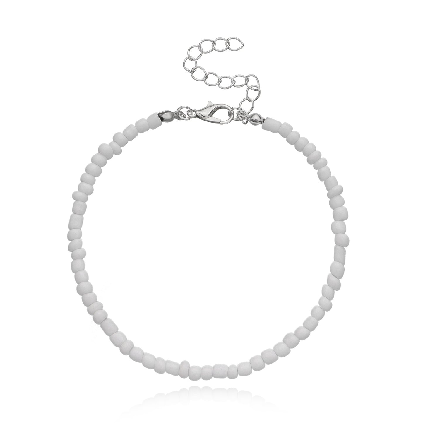 Handmade Geometric Glass Beads Anklet for Women Adjustable